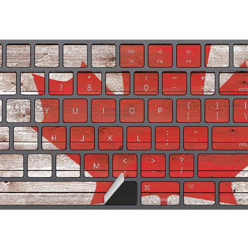 Canadian Flag Dark Wood Magic Keyboard with Numeric Keypad Skin